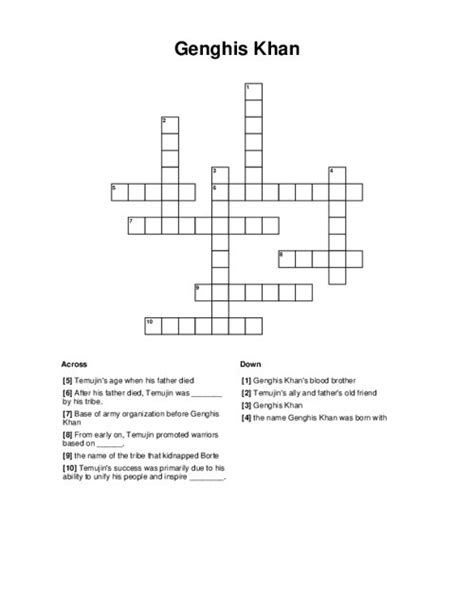 _ khan crossword